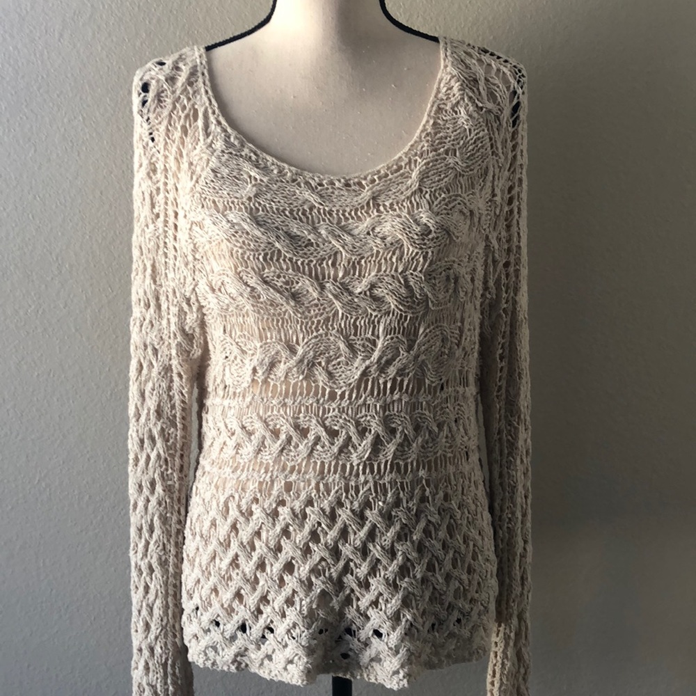 Free People Crochet Sweater Sz M